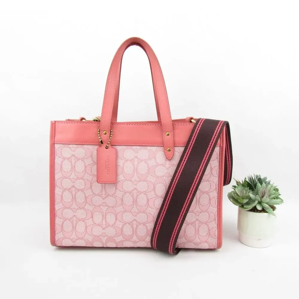 Coach Field Tote 30 In Signature Jacquard Bag